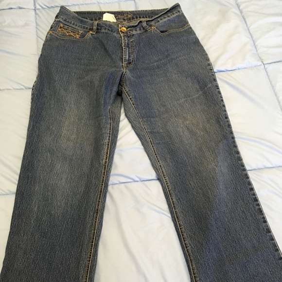 Zena Gold Bling Plus Size Stretch Denim Jeans 16 W - Picture 2 of 3
